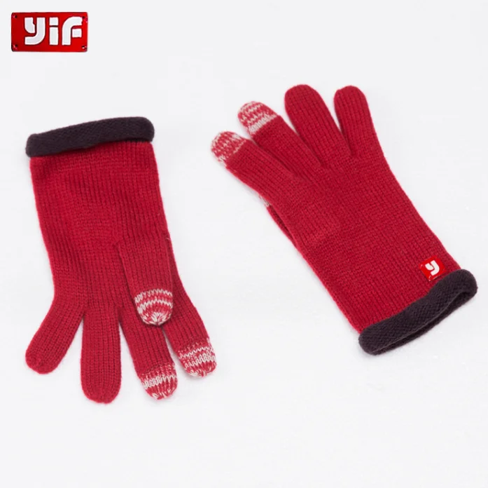 2023 зимние уличные теплые женские трикотажные перчатки