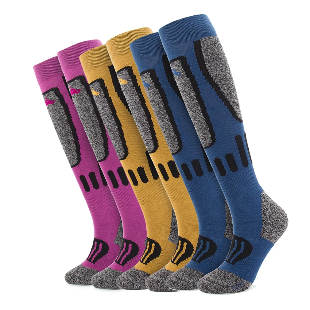 Winter Merino Wool Material High Quality Custom Thermal Anti-bacterial Over Knee Ski Socks