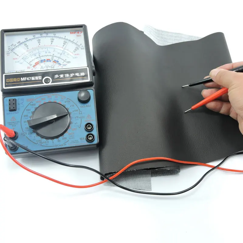 Esd Leather Touch Screen 0.6mm Electrical Conductive Screen Touch PU Breathe Freely Synthetic Leather For Gloves Grounding Mat