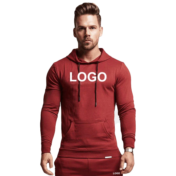 High Quality Premium Oversized No Label Red Casual Hip Hop Street Style Hoodie With Pocket