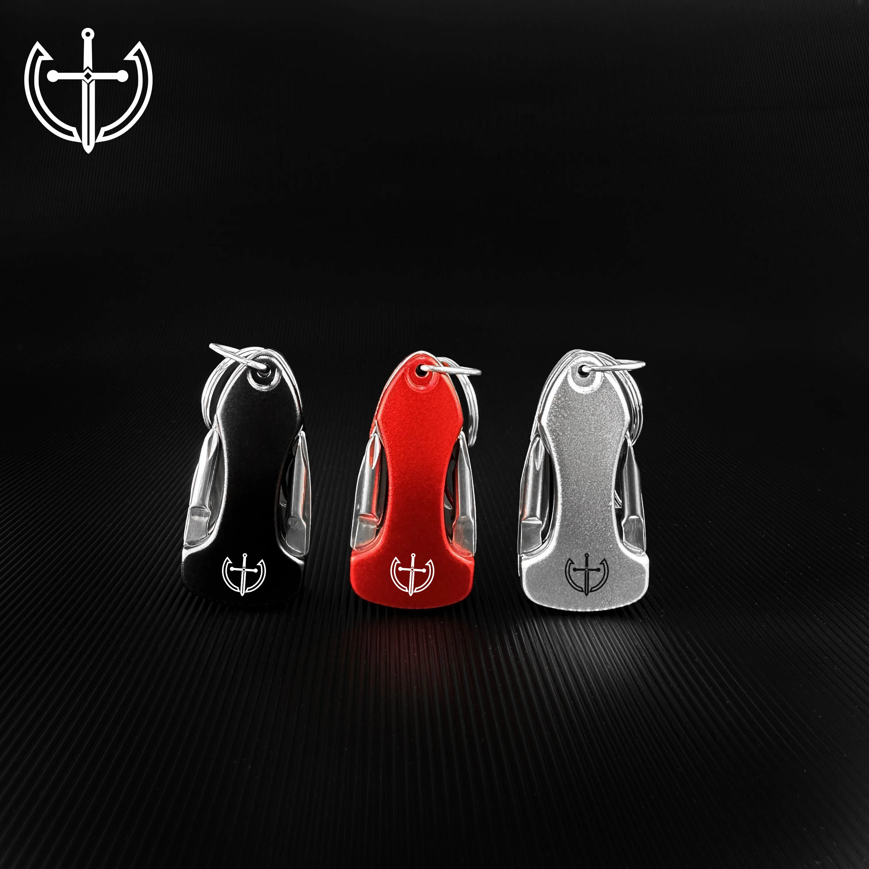 Mini Key Chain Multi Function Tools everyday carry black color Bottle Opener tool with LED Light