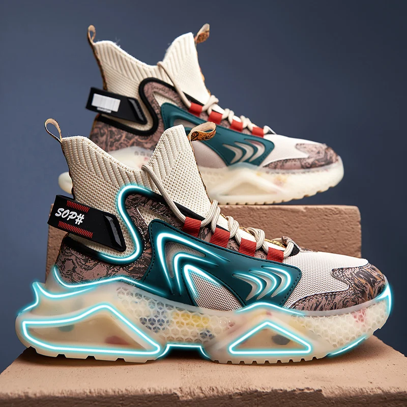 High Top Custom Fashion Black Men Popular High Top Brand Sport Casual Shoes Fashion Sneaker Men Running Shoe