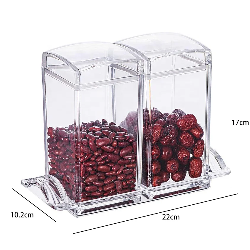 
5830MS2 1400ML New Popular 700ml Transparent Honey Jar Plastic Cookie Jar Tea Canister Clear Acrylic Airtight Container 