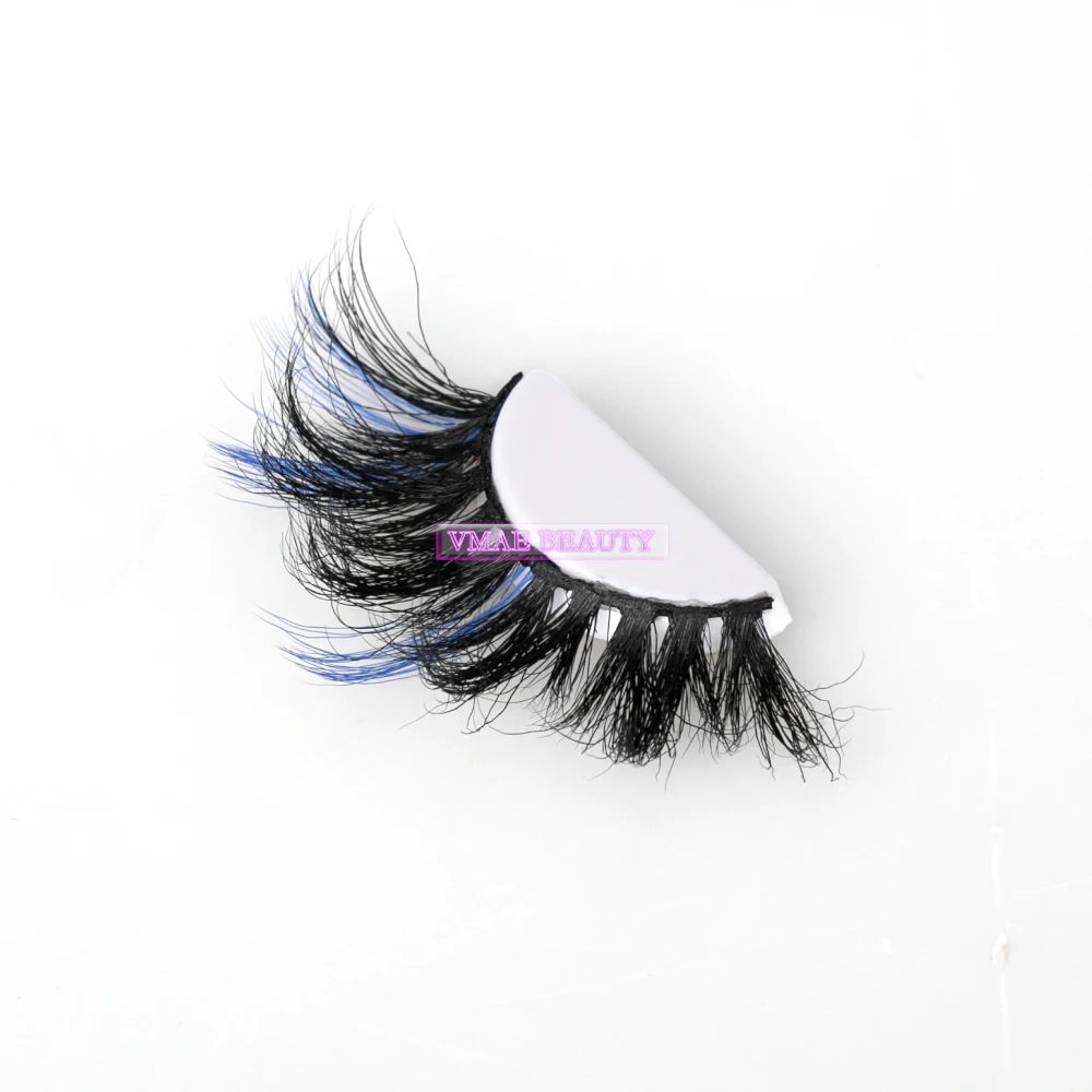 VMAE Hot Sale Cruelty-free Reusable 15 Times Black Band Thickness Colorful Mink Eyelashes 25mm Full Strip Lashes