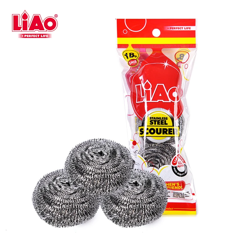 LIAO kitchen cleaning stainless steel wire ball scourer tough brush