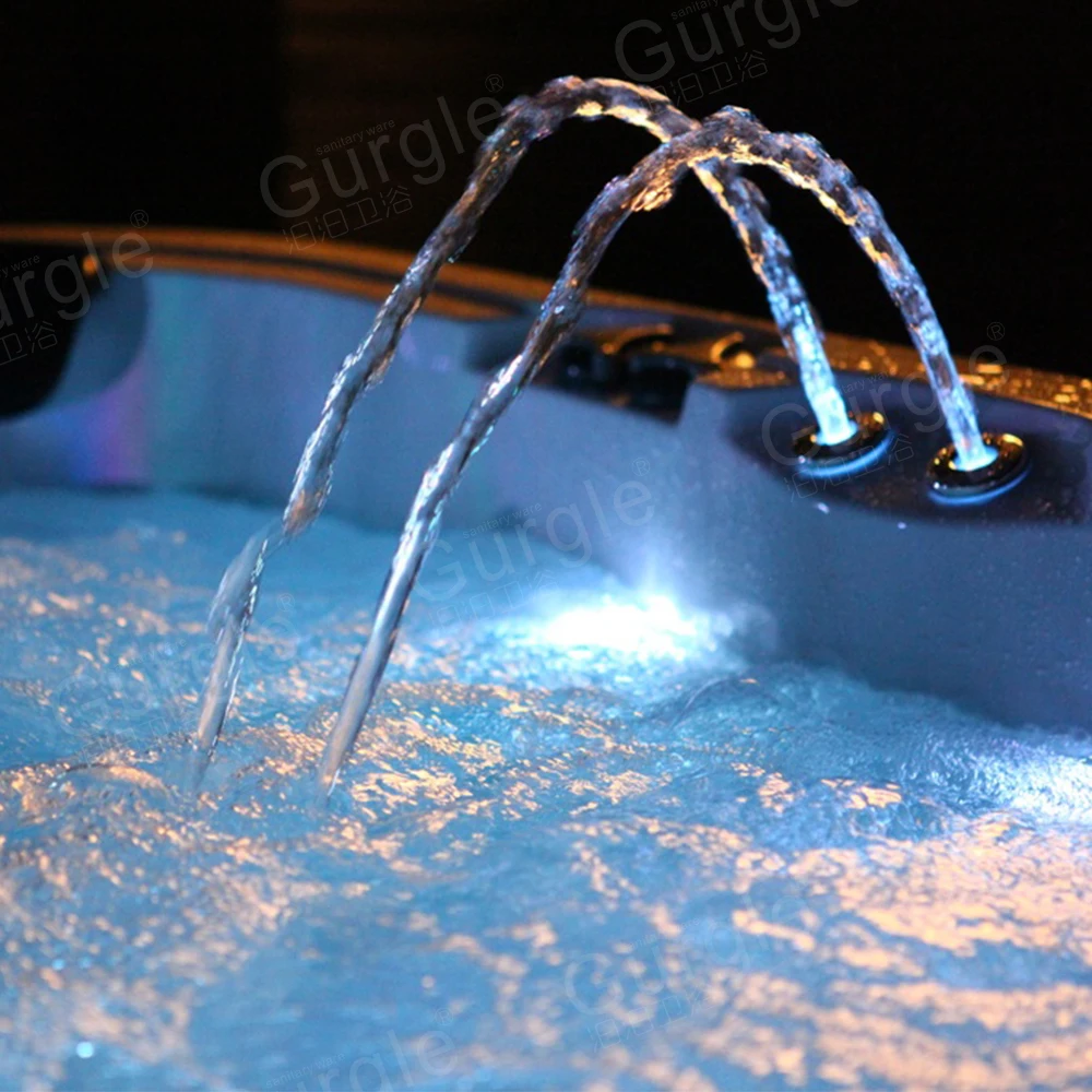 Gurgle High Quality 5 Person Hot Tub Spa Outdoor Spa Whirlpool Massage Garden Hot Spa Deep Soaking Tub