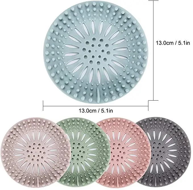 Hot Selling Hair Catcher Durable Soft Silicone Hair Stopper Shower Drain Covers