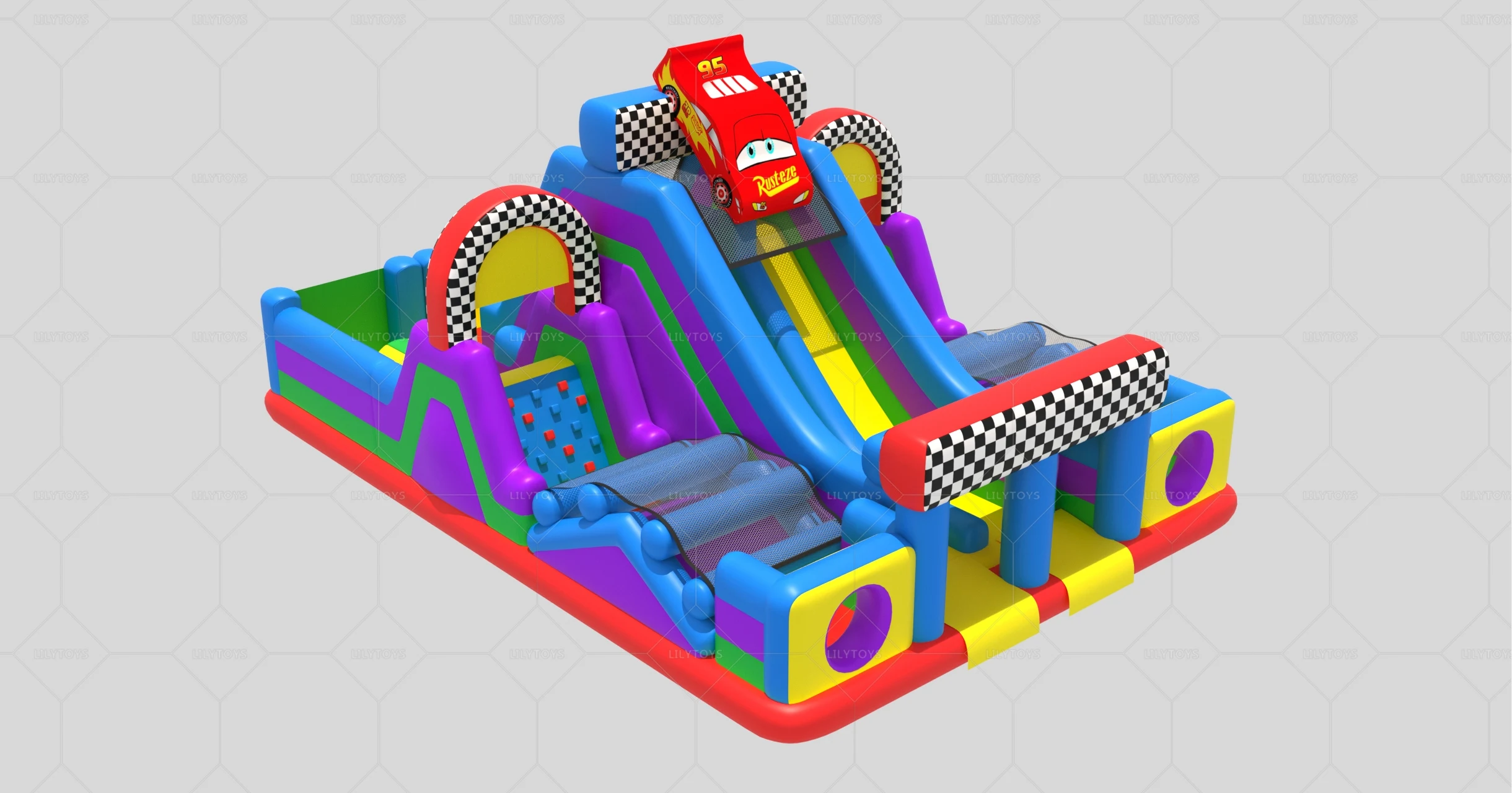 Wholesale Custom Giant Commercial Inflatable Assault Course Kids Fun Run Race Inflatable Obstacle Course For Kids