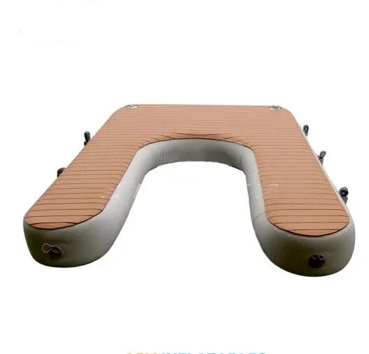 U shape Inflatable Sport Boats Yacht Dock Inflatable Water Floating Platform