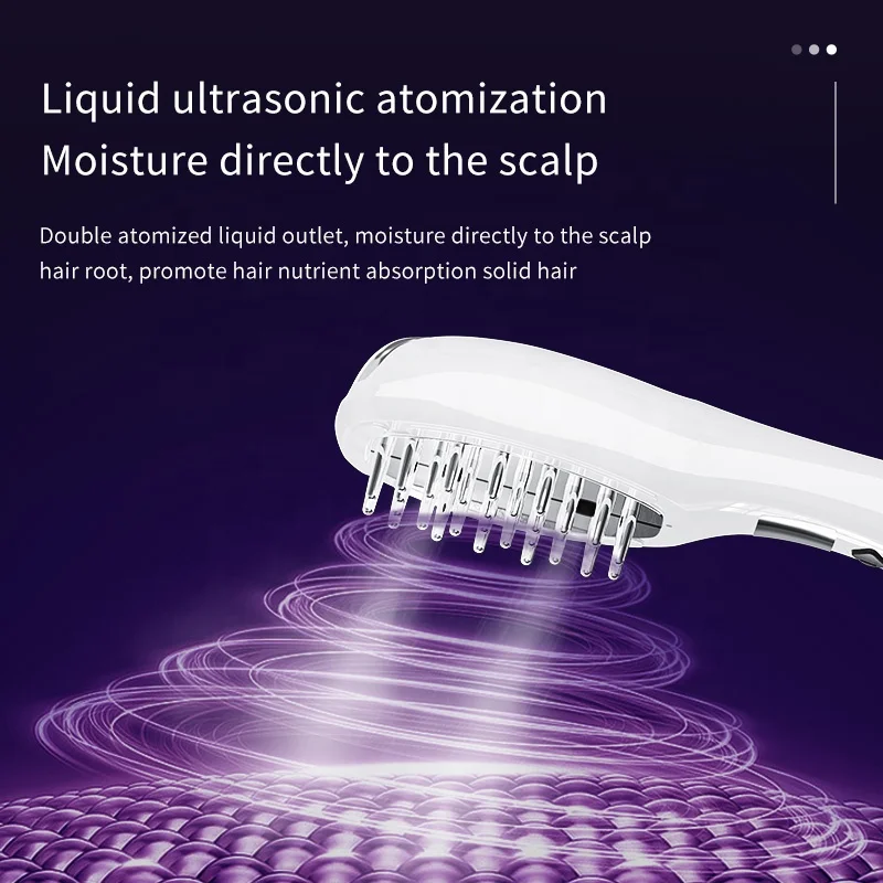 Trends USA Hair Nutrient Liquid Applicator laser Hair Growth brush Potion Dispenser LED Therapy EMS Scalp Massage Liquid comb
