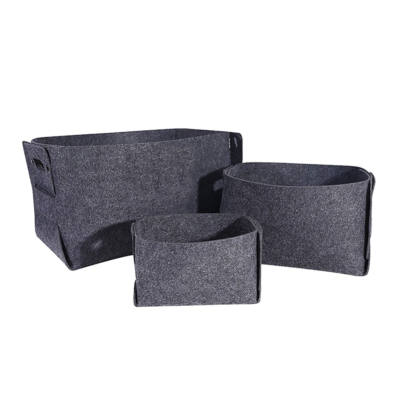 Multifunction Storage Basket Foldable Storage Bag  Felt Laundry Basket Organizer with handles for Home