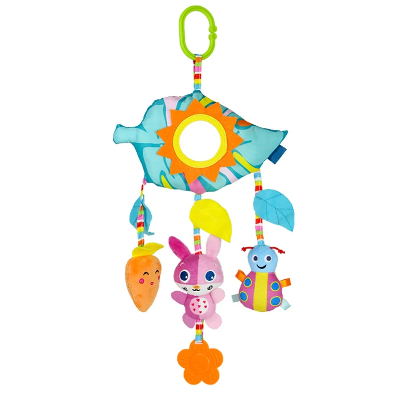 Baby Hanging Toys Car Seat Toys for Infants with BB Squeaker Soft Plush Baby Stroller Toys with C-Clip Ring