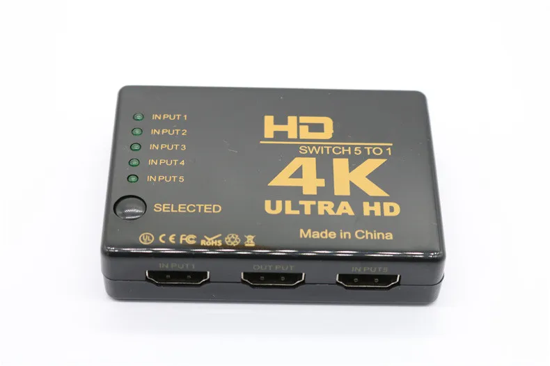 New Design 5 In 1 Out Hdtv Switcher 5x1 4k 30hz 5 Ports Hdtv Switcher Ir Receiver 4k Hdtv 5 Port