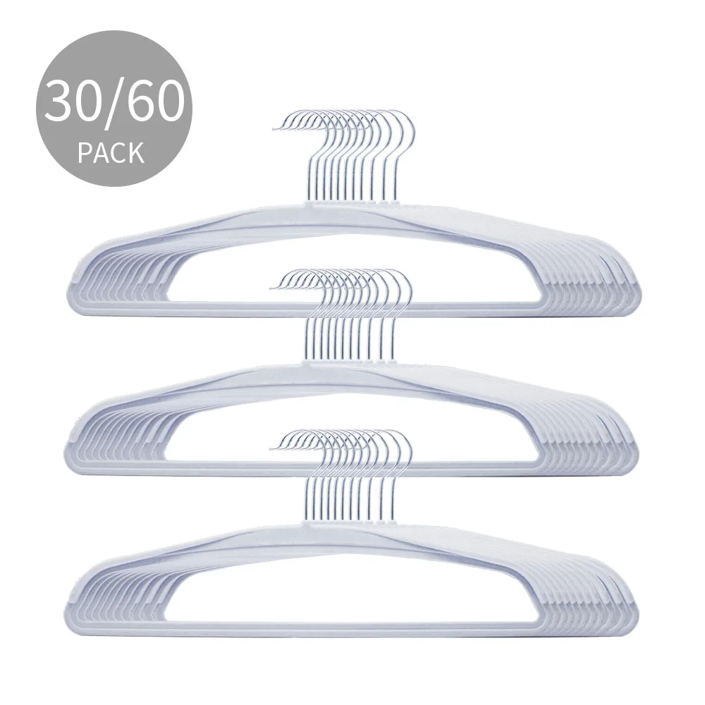 Factory Custom Baby Kid Adult Clothes Hanger Flocking Hook Non-Slip Plastic ABS Velvet Suit Coat Clothes Hangers
