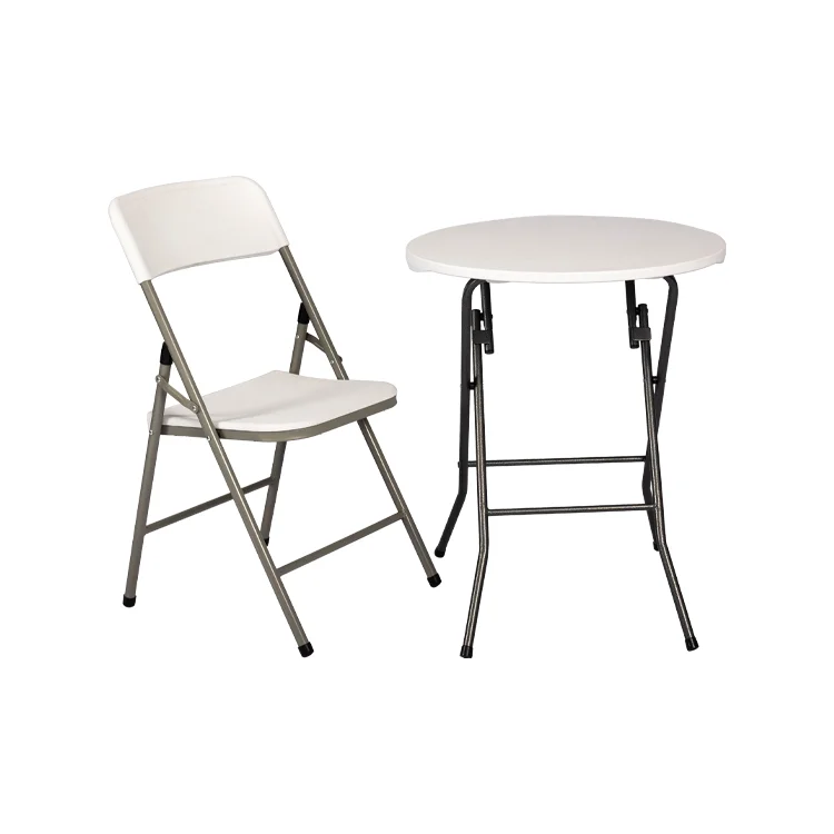 Popular Factory Cheap Outdoor HDPE Metal Banquet Portable White Plastic Folding Chair