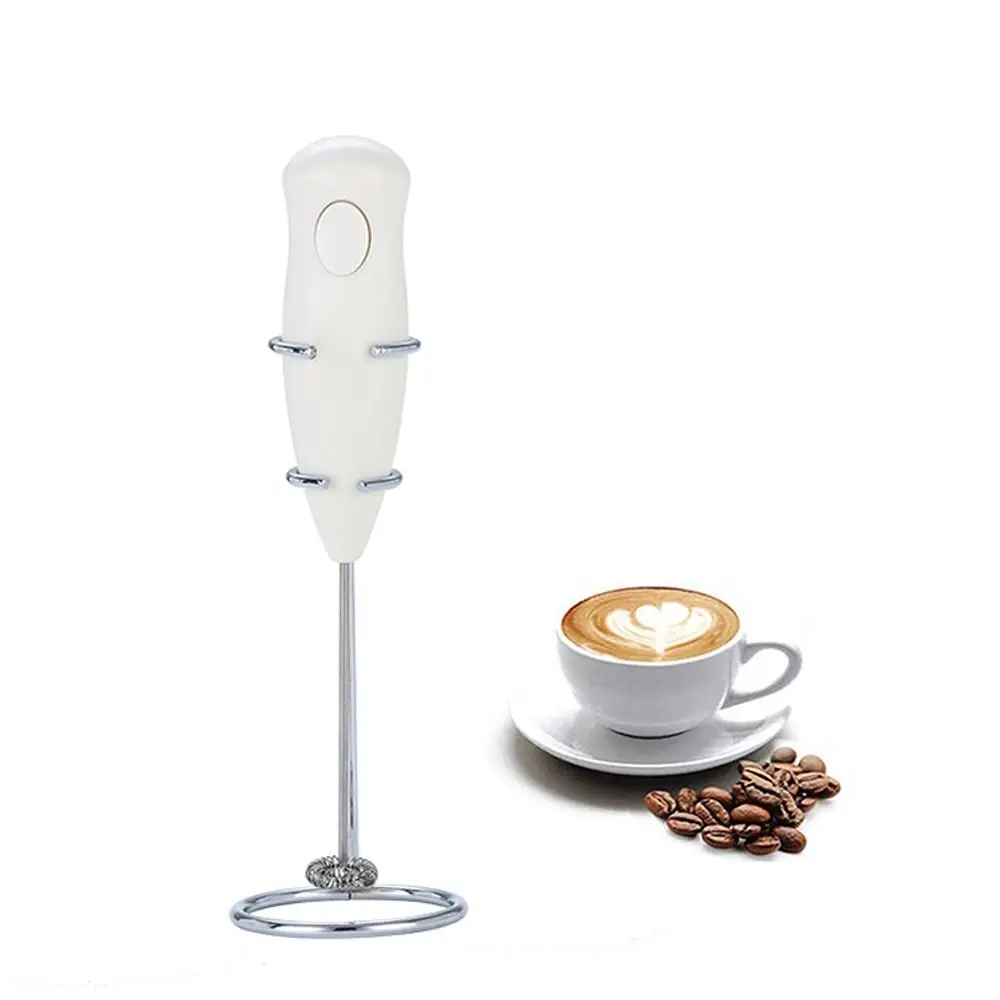 304 Stainless Steel Portable Foam Whisk Maker Coffee Milk Handheld One Touch Battery Operated Frother