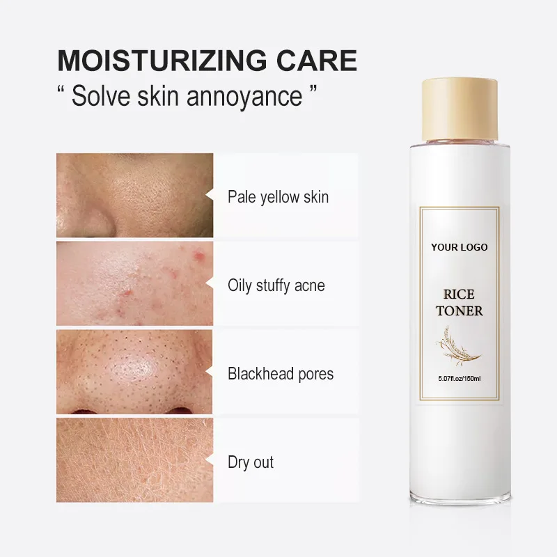 Korean Wholesale 150ml Organic Korean Face Water Toner Glowing Skin Improves Moisture Barrier Rice Toner