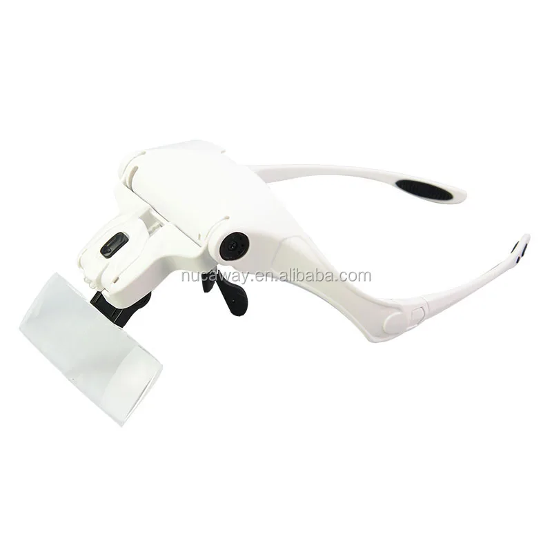 Increase of efficiency white LED light eyelash extension magnifier light glasses for Beautician