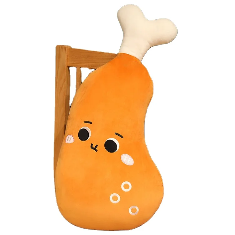 Customized Hollow Fiber Wholesale Large Big Chicken Leg Cushion Funny Food Plush Toy Spoof Car Pillow
