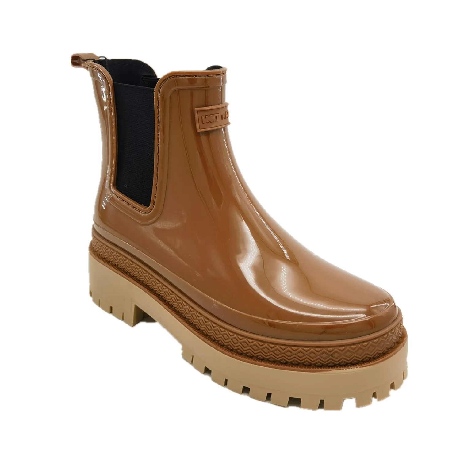 Best selling  Women Shiny Ankle  Rain Boots Waterproof Garden Boots  Fashion Outdoor Work Chelsea Boot
