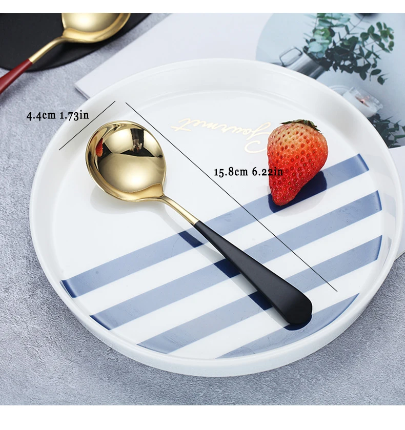 Colored Table Stainless Steel Rose Gold Korean Deep Spoon wholesale