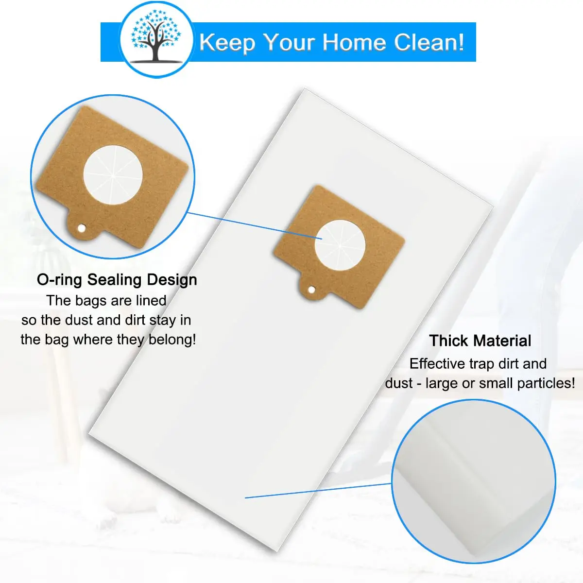 Type C/Q Vacuum Bags for 5055 50104 Canister Vacuum Style C/Q Bags for Type C-5 C-18 C-19 8 Pack