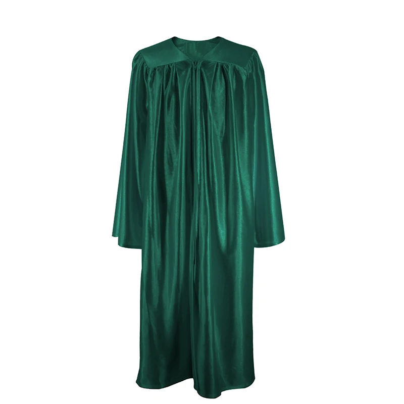 All Grades US Style Shiny Forest Green Graduation Gown