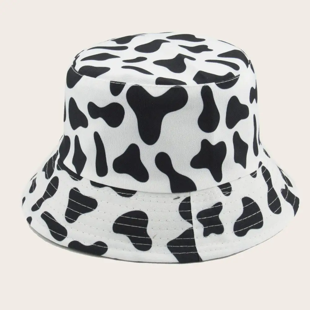 
Dvacaman 2021 Fashion Designed Fire Cow Print Tie Dye Embroidery Fishermen Hat/Bucket hat for Women Wholesale 
