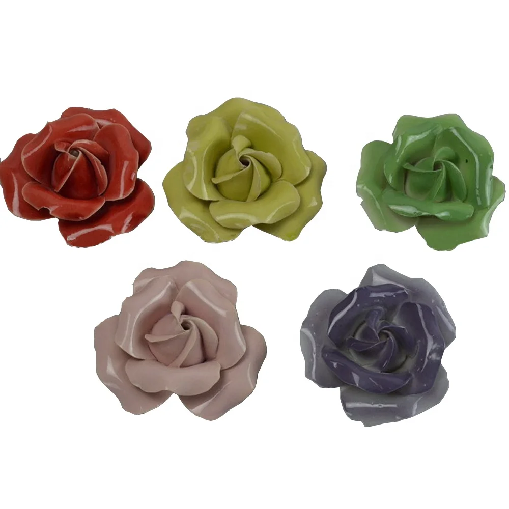 
Factory wholesale cheap handmade rose flower for ceramic flowers 