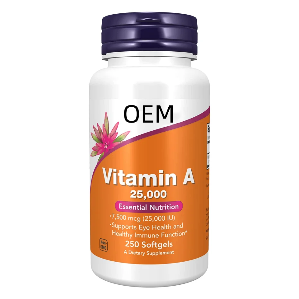 Hot sale OEM  Customized Vitamin A Supports Healthy Vision & Immune System 10,000 IU Premium Non-GMO Formula Vitamin A Soft Gels