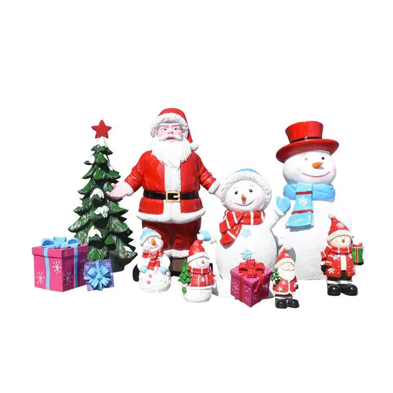 custom size Fiberglass Outdoor Christmas Decoration Life Size Fiberglass Santa Claus Snowman Statue