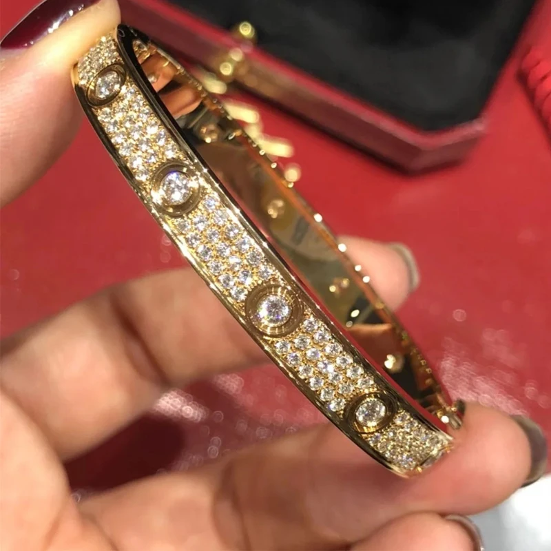 S925 Sterling Silver women bracelet Rose/White/Gold Colour 6mm Wide Moissanite Jewelry Bangle High Quality Luxury Gift