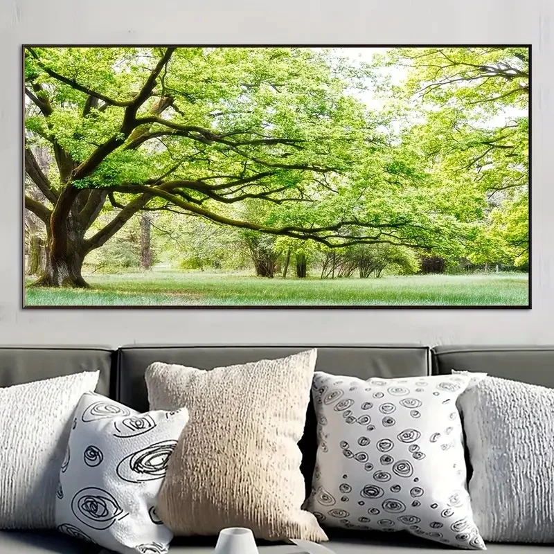 Nature Inspired Canvas Poster Vibrant Tree Landscape Painting Canvas Wall Art For Bedroom Office Living Room Wall Decor