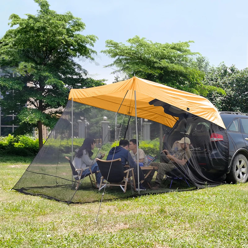Outdoor Portable Camping Car Rear Tent Car Awning Sun Shelter With Mosquito Net
