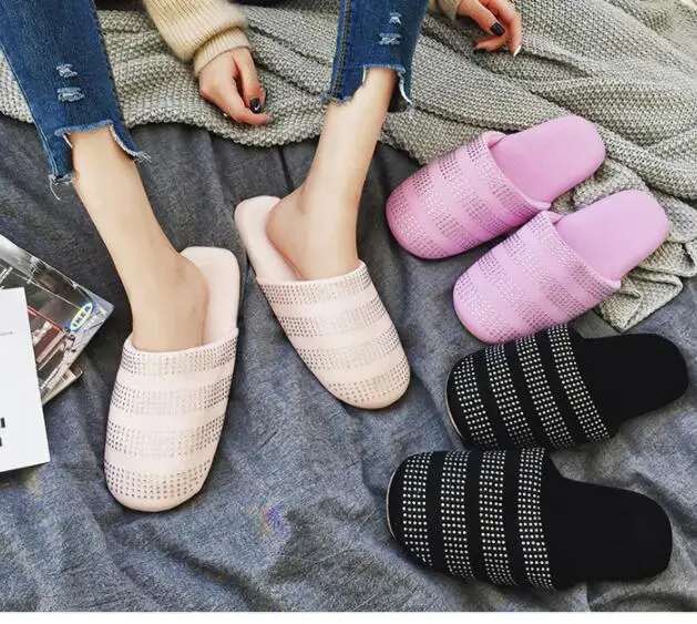 High quality unique water drill design men and women indoor and outdoor anti-slippery thermal cotton slippers