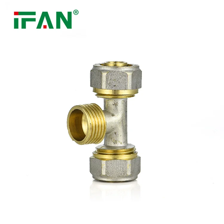 IFAN Customization Brass PEX Al PEX Fittings 16-32mm Thread PEX Brass Compression Fittings