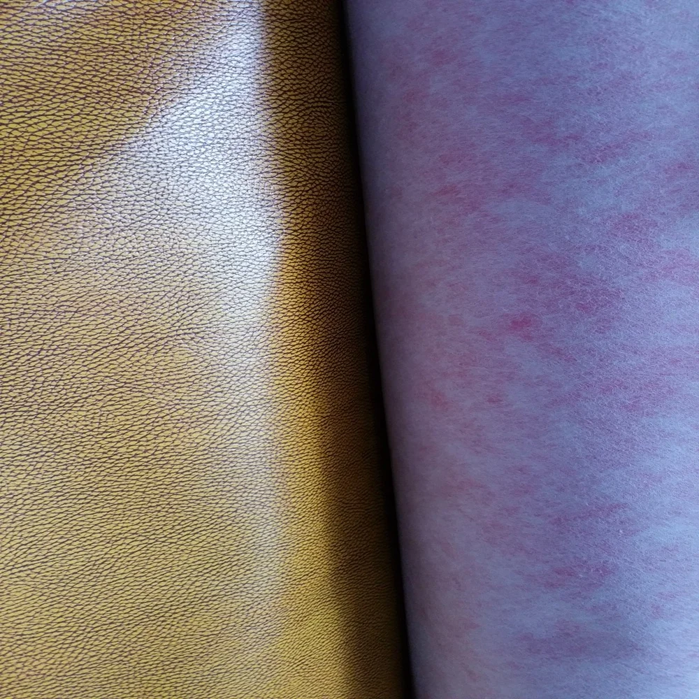 Leather For Furniture Sofa Embossed Flocked Crinkle Printed Washed Mirror PU Artificial Leather Pattern Leather