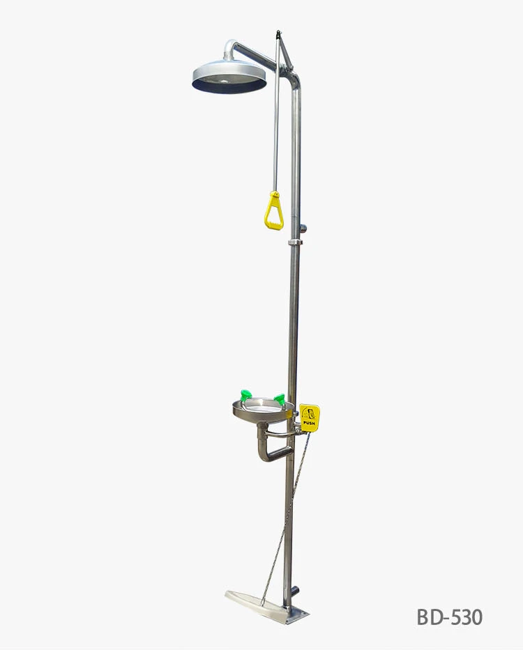 China Wholesale Laboratory Stainless Steel Shower Stations Kits Vertical Safety Eye Washer Emergency Eye Was