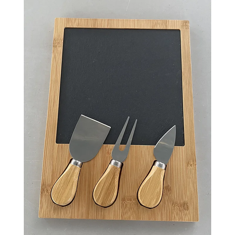 Factory Direct Sales Slate Wooden& Bamboo Cutting board Luxury Cheese Board Set For Kitchen