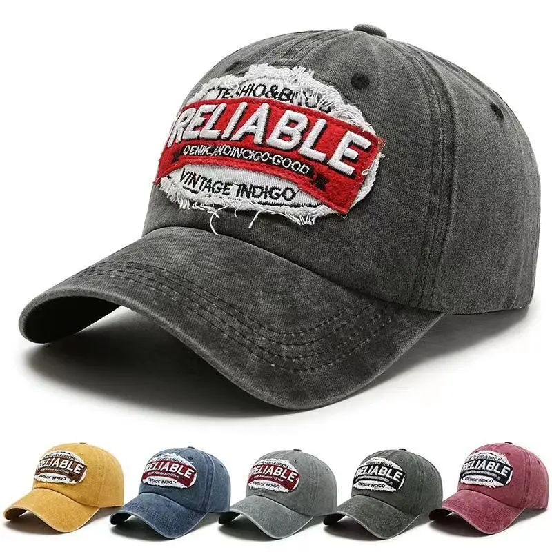 Embroidery Washed Pure Cotton Baseball Caps Fashion Casual Cowboy Hat Outdoor Casual Fitted Hat Snapback Cap Wholesale