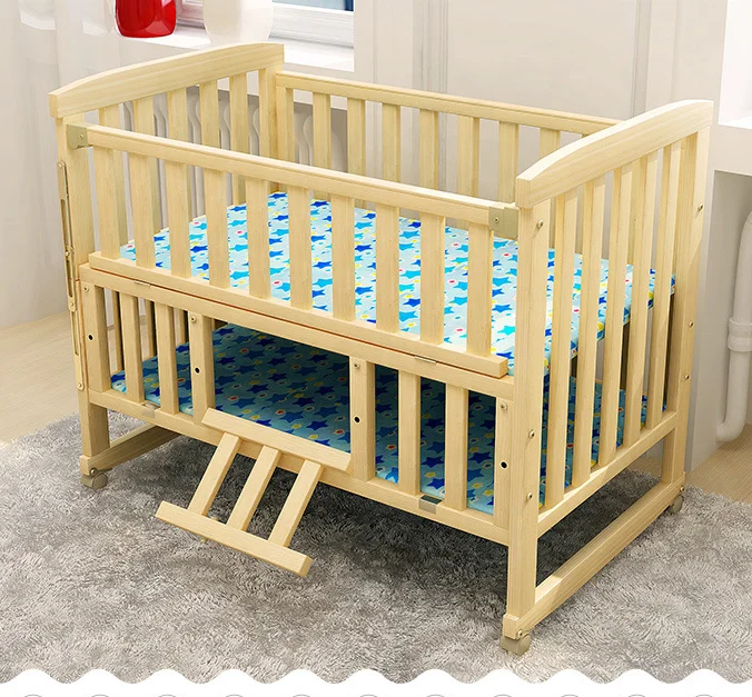 popular design wholesale custom multifunctional Folding adjustable Original floding wooden baby bed