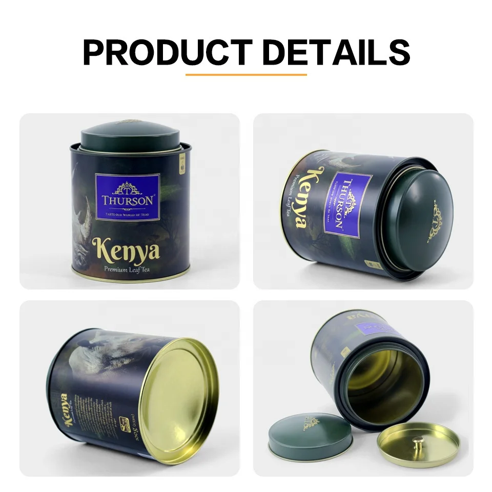 Luxury Custom Double Lid Metal Packaging Coffee Bean Storage Round Container Airtight Tea Tin Boxs for coffee tea