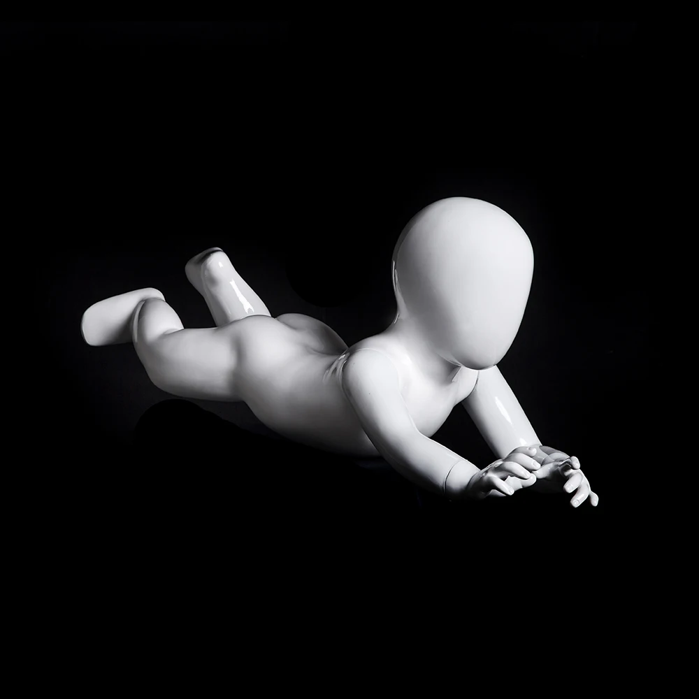 MIU2 Cute baby mannequin with egg head baby on tummy mannequin for display baby cloth mannequins doll for sale