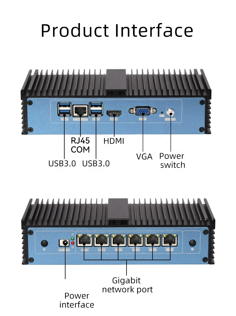 Intel Core i3 i5 i7 6 LAN minipc RAM ddr4 Office Public Firewall Pfsense Personal mini pc Computer with Win 11 Linux
