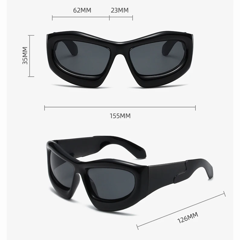 2024 Trendy Men Big Frame Silver Goggles Sun Glasses UV400 Y2K Cat Eye Women Sunglasses men custom luxury designer sunglasses