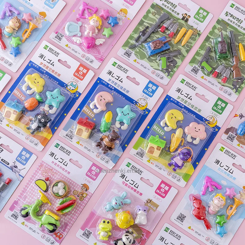 Hot Sell ute Kawaii Student Stationery School Office Supplies Children Eraser for Kids Gift Creative Pencil Rubber Eraser