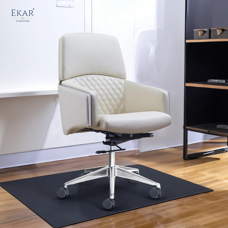 Elegant Italian Imported Top-Grain Leather Armrest Office Chair - Ultimate Executive Comfort