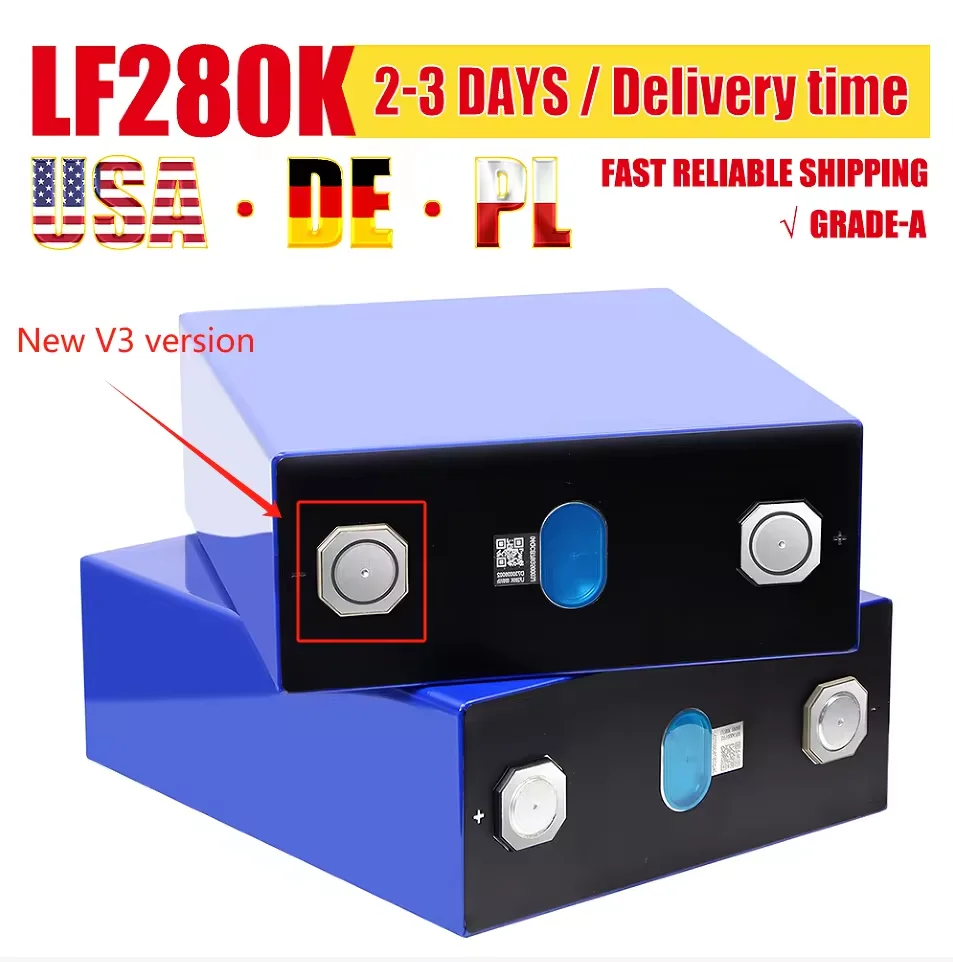 Ready Stock EVE LF280 3.2V 280Ah Lithium Ion Prismatic Battery Cells for Electric Vehicles Forklifts Golf Carts