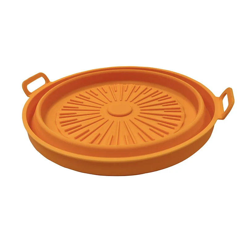 BPA Free Folded Diameter 23.22cm Round Baking Pan Silicone Air Fryer Pot