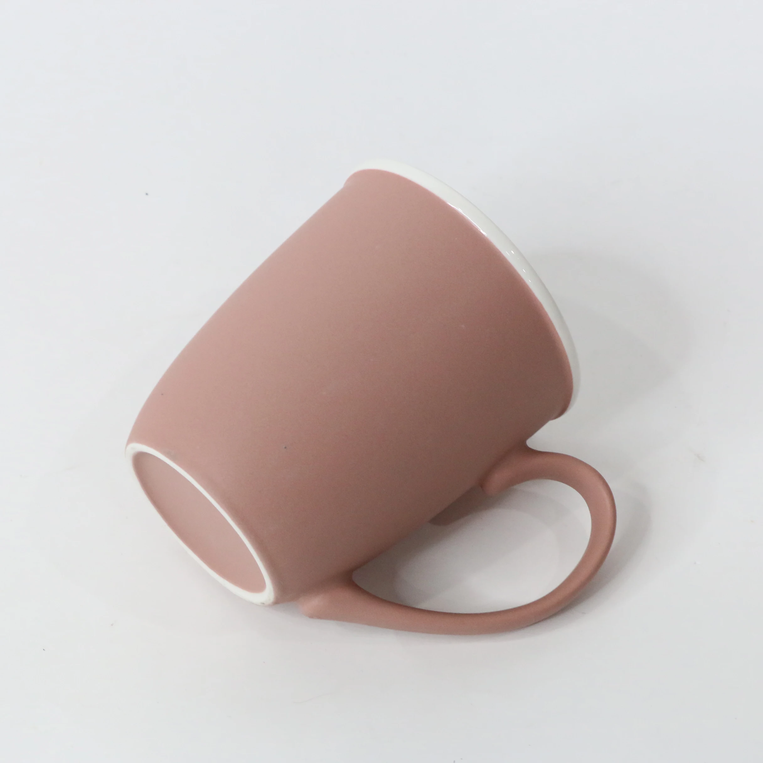 Factory new design matte pink color glazed mug ceramic mug porcelain coffee cup